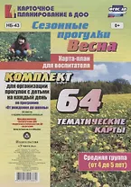 Сезонные прогулки. Весна. Карта-план для воспитателя. Средняя группа (от 4 до 5 лет): комплект из 64 тематических карт для организации прогулок с детьми на каждый день по программе "От рождения до школы"