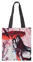 Сумка-шоппер Благословение Небожителей Се Лянь и Хуа Чэн под зонтом (цветная) (текстиль, флис) (38х35) (12-11522-Z7)