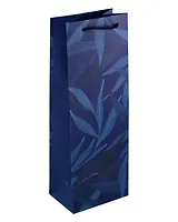 Пакет бутылочный 36*12*8,5 "Тропические листья" бум.мат.ламинат