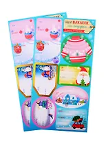 Наклейки для украшения подарков, 2 листа, 16 штук