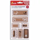 Наклейки пробковые для скрапбукинга и декора Таблички, 7 шт с рисунком Вид 1, ОСТРОВ СОКРОВИЩ,662280