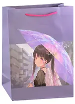 Пакет А4 32*26*10 "Девушка с крыльями под зонтиком.Basic" дет., бум.мат.ламинат