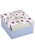 Коробка подарочная "Розовые цветы" 13*13*7,5см, картон