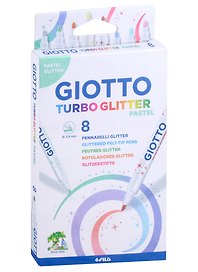 Фломастеры «Giotto turbo glitter pastel» Giotto, 8 цветов, с блестками