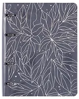 Тетрадь 120л кл. "FOLGA. 5" на кольцах, смен.блок, обл. кож.зам, тиснение серебр.фольгой