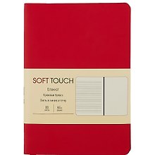 Записная книжка «Soft Touch. Пламенный красный» А6, 80 листов в точку, экокожа, Listoff