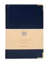 Ежедневник дат. 2026г. А5 176л "Status" темно-синий, 7Б, тв.переплет, иск.кожа, обл.поролон, мет.уголки, тонир.блок, цв.торец, ляссе, инд.уп