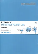 Скетчбук 17,6*25см 16л "SKETCHMARKER MARKER LINE", 160г/м2, мягк.обложка, цв.бирюзовый