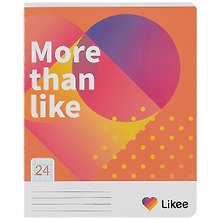 Тетрадь в клетку Likee «Likee» в ассортименте, 24 листа