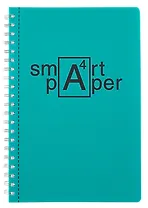 Тетрадь А4 80л кл. "Smart. Зеленый" гребень, цветн.пластик с печатью, перфорация, вырубка под кольца, инд.уп.
