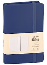 Записная книжка А6 96л лин. "Joy Book. Синий деним" иск.кожа, тонир.блок, скруг.углы, ляссе, резинка, карман на задн.форзаце