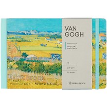 Скетчбук А5 80л "Van Gogh" 100г/м2, доп.листы крафт, тв. обложка, на резинке, Greenwich Line