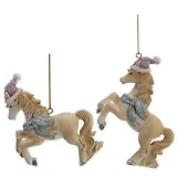 Фигурка декоративная подвесная Лошадка бежевая, 2 варианта (9х2х8) (824193)