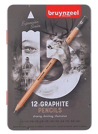 Карандаши ч/гр 12шт "Expression" металл.кор.