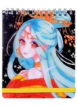 Записная книжка А6+ 100л кл. "Hello!" карт.фигурн.обл., полноцв.печать, цв.евроспираль, скр.углы, инд.уп.