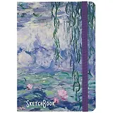 Скетчбук А5 80л " Клод Моне. Водяные лилии" 70г/м2, кремовая бумага, тв. перепл., резинка