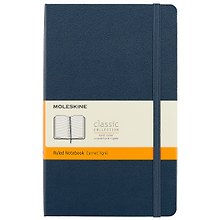 Книга для записей Moleskin Classic Large, твёрдая обложка, синяя, 120 листов, А5