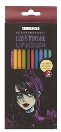 Карандаши цветные «Metallic. Стиль», Listoff, 12 цветов