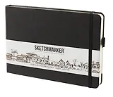 Скетчбук 21*14 80л "Sketchmarker" черный, нелинованн. 140г/м2, слоновая кость, тв.обл