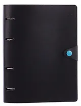 Тетрадь 80 листов, клетка, "Favorite Black. No 3" на кольцах, сменный блок, на кнопке