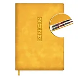 Ежедневник дат. 2026г. А6+ 176л "Тиволи глосс" горчичиный, кожзам, тв.переплет, блинт.тиснение, офсет, справ.мат-лы, вырубка, закругл.углы, 2 ляссе, инд.уп