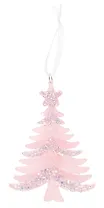 Новогоднее подвесное украшение Елочка розовая (пластик) (ПВХ бокс) (10х14) (12-09229-2-N17)