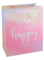 Пакет А4 26*32*12,5 "Праздничный градиент" жен., бум., тиснение, тег