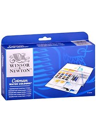 Краски акварельные Winsor&Newton "Cotman Plus", 19 цветов, кисть, палитра