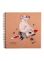 Скетчбук 190*190 30л "DRAFT and CRAFT. Дизайн 2", 180г/м2, обложка крафт картон, евроспираль