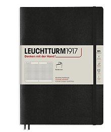 Книга для записей B5, 61 лист в клетку "Classic", мягкая обложка, черный, Leuchtturm1917