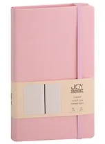 Книга для записей А5 96л лин. "Joy Book. Сахарная вата" иск.кожа, тонир.блок, скругл.углы, ляссе, резинка, карман на задн.форзаце