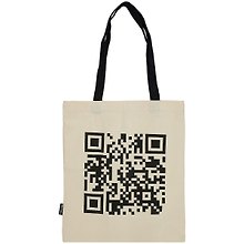 Сумка-шоппер QR-код бежевая, текстиль 40см.*32см.