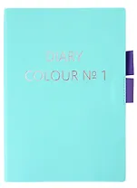 Ежедневник недат. А5 136л "Colour. No 1" мятный, интегр.переплет, иск.кожа, тисн.фольгой, серебро, офсет, ляссе