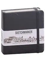 Скетчбук 12*12 80л "Sketchmarker" черный, нелинованн. 140г/м2, слоновая кость, тв.обл.