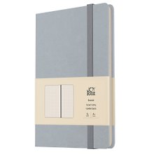 Книга для записей А4- 96л кл. "Joy Book. Туманное утро" иск.кожа, тонир.блок, скругл.углы, ляссе, резинка