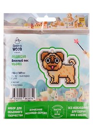 Набор для объемного творчества "Гранни Wood" Алмазная мозаика Подвеска Веселый пес (Wp0411) (115х107) (упаковка)