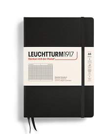 Книга для записей A5, 125 листов в клетку "Classic", твердая обложка, черный, Leuchtturm1917