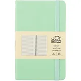 Записная книжка А6 96л лин. "Joy Book. Снежная мята" иск.кожа, тв.переплет, ляссе, резинка, инд.уп.