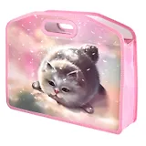 Папка для тетрадей А4 "КОТ" полипропилен, 37*30*11см, молния, вырубн.ручка в пласт.окантовке, дно с расширением