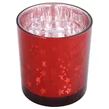 Подсвечник Звездочки (красный) (стекло) (8х7)