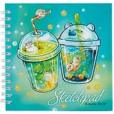 Скетчбук 195*195 80л "Летнее настроение" белый офсет, 100г/м2, тв.обложка, гребень