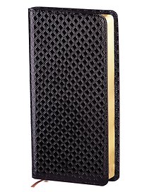 Записная книжка А6- 96л кл. "Clutch" черная, иск.кожа, золот.срез, IN FOLIO