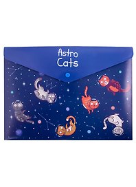 Папка -конверт «Astro Cats» А4 на кнопке