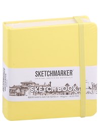 Скетчбук 12*12 80л "Sketchmarker" лимонный, нелинованн. 140г/м2, слоновая кость, тв.обл.