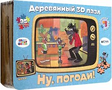 Деревянный 3D пазл «Ну погоди» 95 элементов