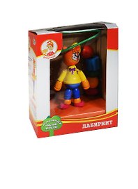 Дерев. игрушка Лабиринт с 3D фигуркой Леопольд (L-3D-LEO) (Играем вместе Буратино) (2+) (коробка) (в кор. 48шт)