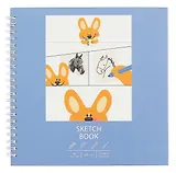 Скетчбук 195*195 40л "Супер коржик" белый офсет, 140г/м2, тв.обложка, евроспираль