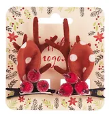 Заколки новогодние Рожки олененка с ушками и ягодами (2шт) (текстиль) (12-6142-HNY25)