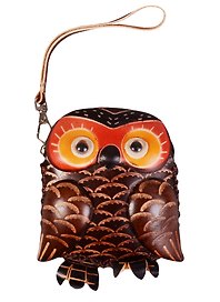 Кошелек разноцветный Сова (кожа) (11х10) (Маслов)