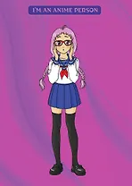 Блокнот. I'm an anime person (формат А4, мягкая обложка, круглые углы, блок в точку)